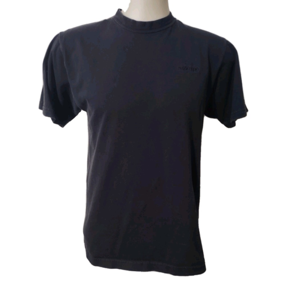 Starter Logo Shirt Mens Medium Spellout Crewneck Black Short Sleeve Embroidered